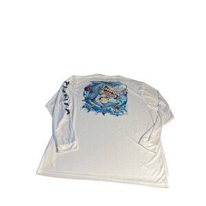 Island Beach Shark Print L/S UPF 50+ Performance XL Fort Lauderdale Florida